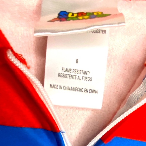 SUPER MARIO Cosplay Blanket Sleeper UnionSuit Halloween Costume Kids Size 8 - Picture 8 of 8